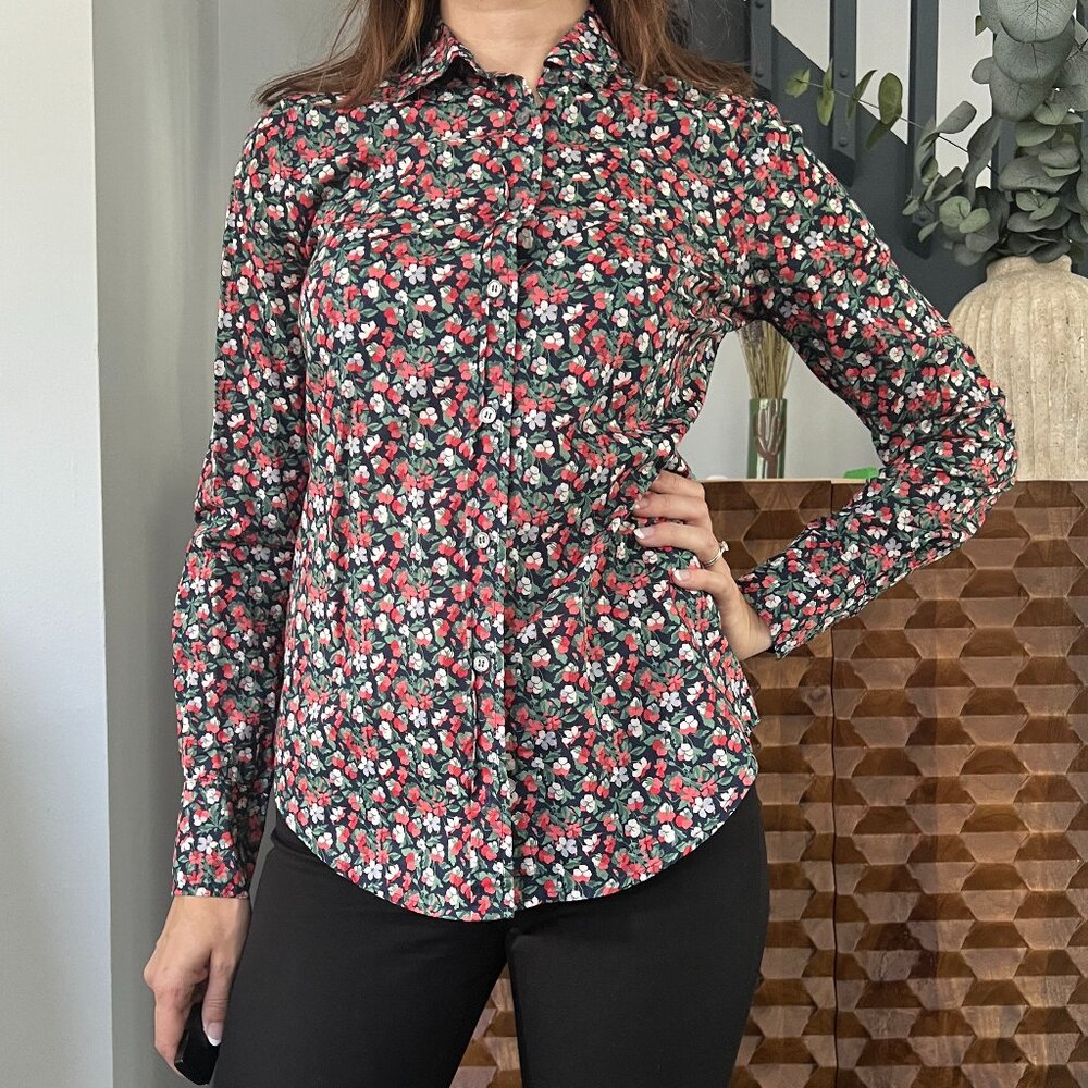 J-Crew Long Sleeve Blouse Librty Fabric